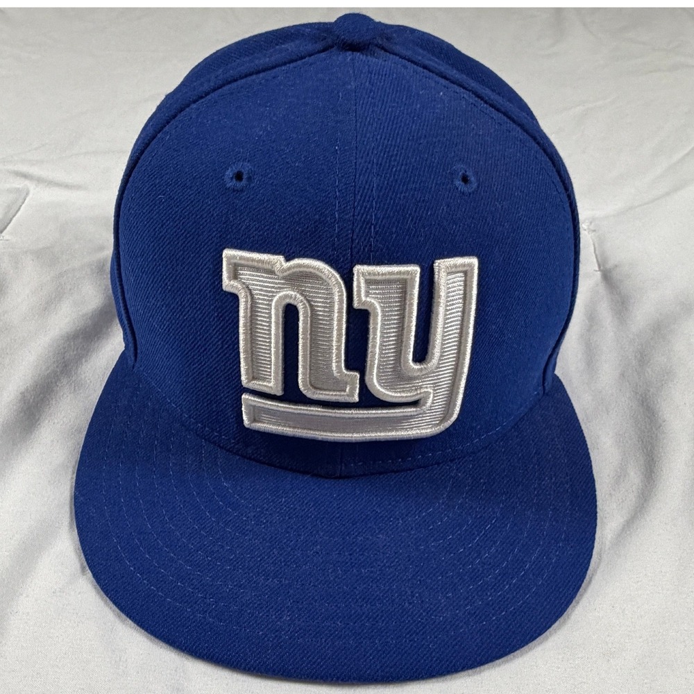 New York Giants‎ New Era 59FIFTY Fitted Hat NFL Royal Blue Size 6 7/8 Flat Brim
